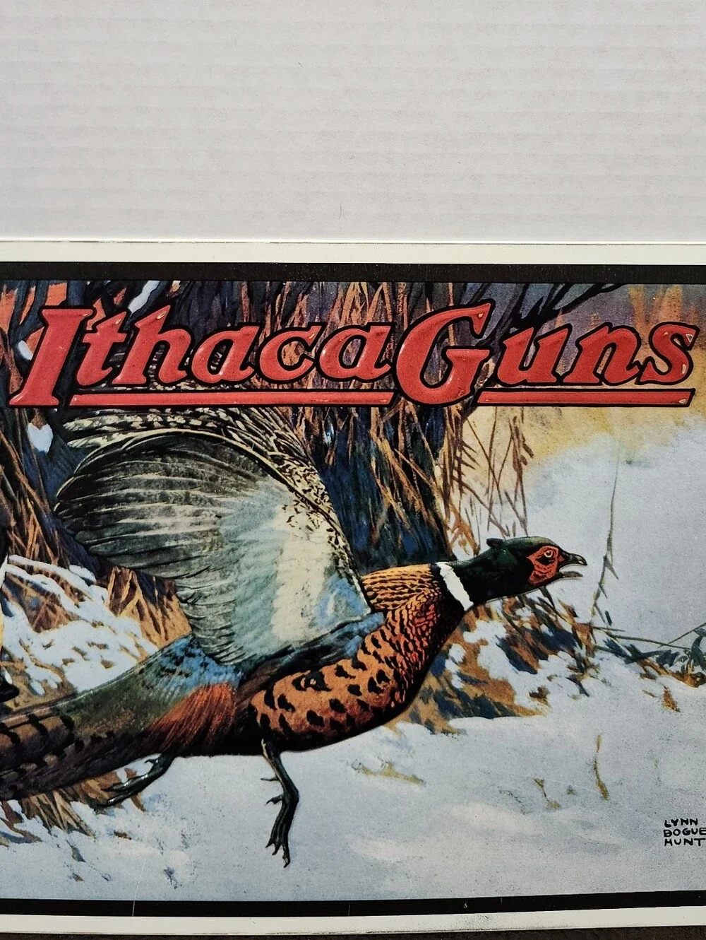 Ithaca Guns Metal Pheasant Hunting Sign